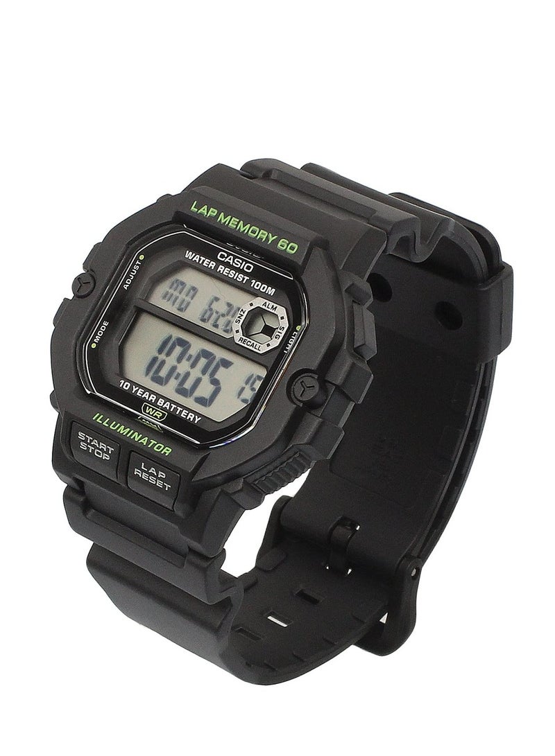 كاسيو ساعة كاسيو شوك الرقمية للرجال WS-1400H-1AV بسوار من الراتنج الأسود للرجال - Image 4